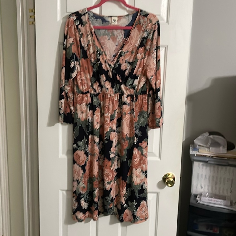 Excellent Condition Boutique Purchased Baby and Mauve print dress